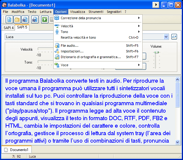 Computer parlanti: balabolka (free).